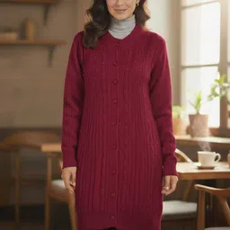 stutakriti woolen Self Design Coat For Women-picture-22