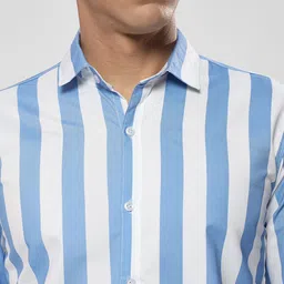 youth first Men Regular Fit Striped Spread Collar Casual Shirt image 4