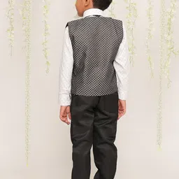 KID1 Boys 4-Piece Checked Single-Breasted Party Suit image 4