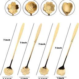 viradiya's Reusable Spoon Set for Kitchen, Dessert House, Cafe Or Bar (8pcs Spoon) Steel Cutlery Set image 3