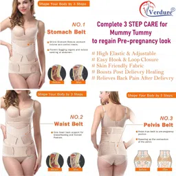 verdure 3 in 1 after c section/normal delivery belt for women body shaping weight loss Abdominal Belt image 2