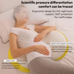 staranddaisy Cotton Pregnancy Pillow Pack of 1 Solid image 4