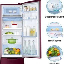 samsung 192 L Direct Cool Single Door 3 Star Refrigerator with Base Drawer image 4