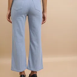 tokyo talkies Women Flared Mid Rise Light Blue Jeans image 2