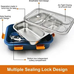 vrjk Compartment -3 Sealed Leak 3 Containers Lunch Box image 3