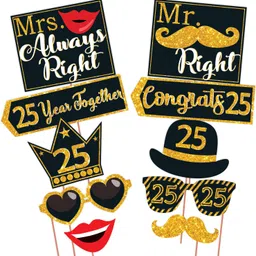 wobbox 25th anniversary party props, 25th Wedding anniversary decoration items(FP171) Photo Booth Board image 2
