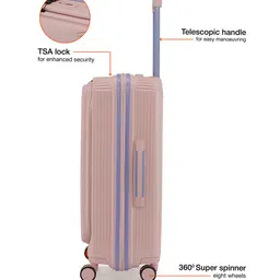 Nasher Miles Alexandria Polypropylene Set of 2 S/M Peach Grey Trolley Bags (55-65 cm) image 5