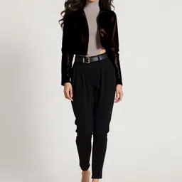 bebe Women Mock Collar Solid Tailored Jacket-picture-12