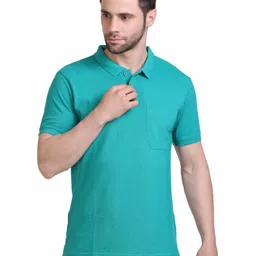 Colors and Blends Men Solid Polo Collar Cotton T-shirt-picture-23