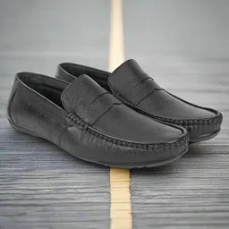 SeeandWear Men Textured Leather Loafers-image-38