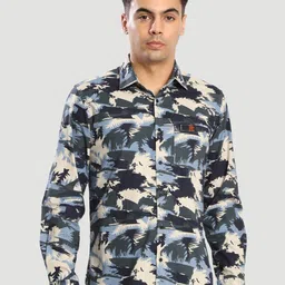 Bene Kleed Men Abstract Printed Spread Collar Cotton Casual Shirt image 3