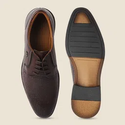 DAVINCHI Men Textured Lace-Up Formal Derby Shoes image 5