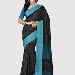 Crochetin Checked Handloom Saree-picture-37