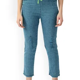 Ira Collections Women Comfort Mid-Rise Mildly Distressed Light Fade Regular Fit Jeans-picture-34