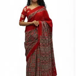 Pinkcity Trade World Red Pure Cotton Ikat Sarees-picture-28