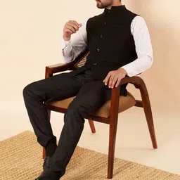 Zamour Woven Bandhgala Nehru Jacket image 2