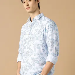 Peter England Casuals Men Floral Printed Spread Collar Pure Cotton Casual Shirt image 4