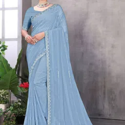 DESI RIWAAZ Woven Design Zari Pure Georgette Fashion Saree-picture-35
