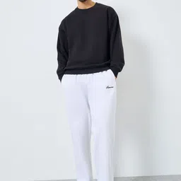 Styli Men Embroidered Relaxed-Fit Open Hem Track Pants image 4