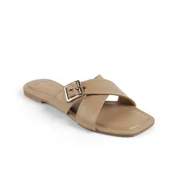 Tresmode Women Run Leather Open Toe Flats with Buckles-picture-10