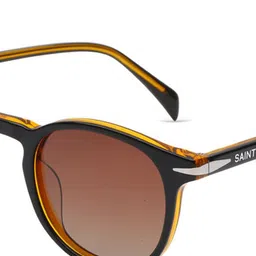 Saint G Unisex Round Sunglasses with Polarised and UV Protected Lens SP/UN/310/AMBER image 3