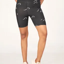 POOJARAN SAREE Women Abstract Printed High-Rise Yoga Sports Shorts-picture-17