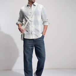 HIGHLANDER Men Comfort Slim Fit Opaque Checked Casual Shirt image 3