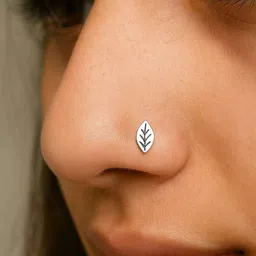 Sangria Sterling Silver Leaf Design Stud Nosepin-picture-25