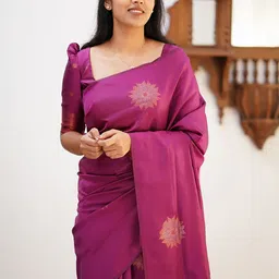 Moda Rapido Woven Design Silk Blend Designer Banarasi Saree image 2