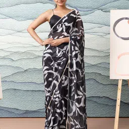 RACHNA Printed Embroidered Ethnic Motifs Saree image 1