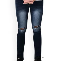 LINARIA Men Classic Slim Fit Slash Knee Light Fade Jeans-picture-40