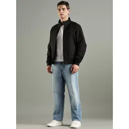 Tommy Hilfiger Men Solid Mock Collar Bomber Jacket image 4