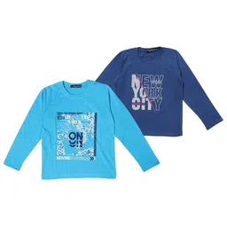 NeuVin Kids Pack Of 2 Typography Printed Round Neck T-shirts-picture-35