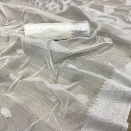 PRISHA FASHION Woven Design Zari Organza Heavy Work Banarasi Saree image 5