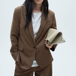 MANGO Micro Houndstooth Suit Blazer-picture-2