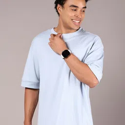 V-Mart Men Solid Round Neck Cotton Relaxed Fit T-shirt-image-5