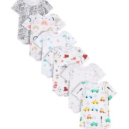 Yellow Doodle Infants Pack of 6 Printed Cotton Bodysuit-picture-22