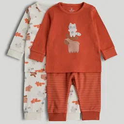 mothercare Boys Pack Of 2 Printed Long Sleeves Pure Cotton T-shirt With Joggers-image-43