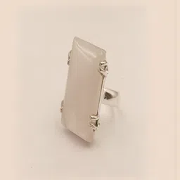 Shrim jewels German Silver Rose Quartz Studded Adjustable Oxidised Finger Ring-picture-10