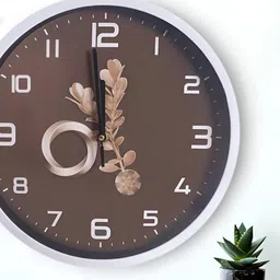 PROKART Coffee Brown & White Contemporary Wall Clock image 5