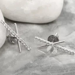 AMONROO 925 Sterling Silver Rhodium-Plated Studs Earrings-image-39