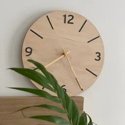 QEZNEF Beige Solid Geometric Traditional Wall Clock-image-41