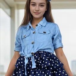 BAESD Polka Dot Crepe A-Line Dress image 2