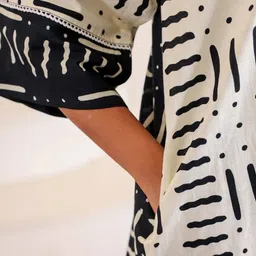 MANVAAR JAIPUR Black Printed Cotton Shirt & Co-Ords image 3