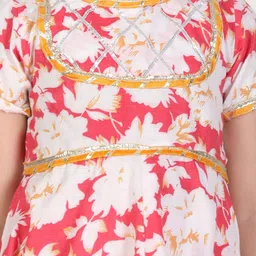 Cutiekins Girls Floral Printed Gotta Patti Kurta with Trousers & Dupatta image 5