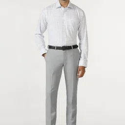 Blackberrys Men B-91 Textured Slim Fit Low-Rise Formal Trousers image 3