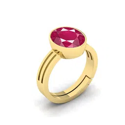 RRVGEM 12 KT Ruby Gemstone Adjustable Finger Ring-picture-13