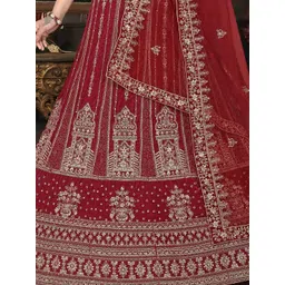 SWADESI STUFF Embellished Sequinned Semi-Stitched Lehenga & Blouse With Dupatta image 3