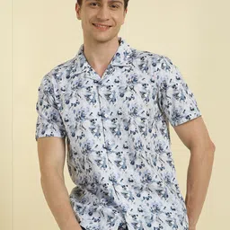 Allen Solly Custom Fit Floral Printed Pure Cotton Opaque Shirt-picture-27