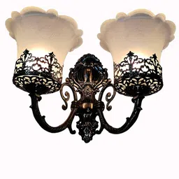 GAUVIK Black & Gold-Toned Metal Traditional Wall Lamp image 2